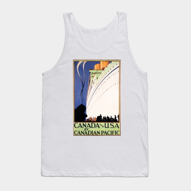 Canada and USA Cruises by Sea Steamship Vintage Travel Tank Top by vintageposters